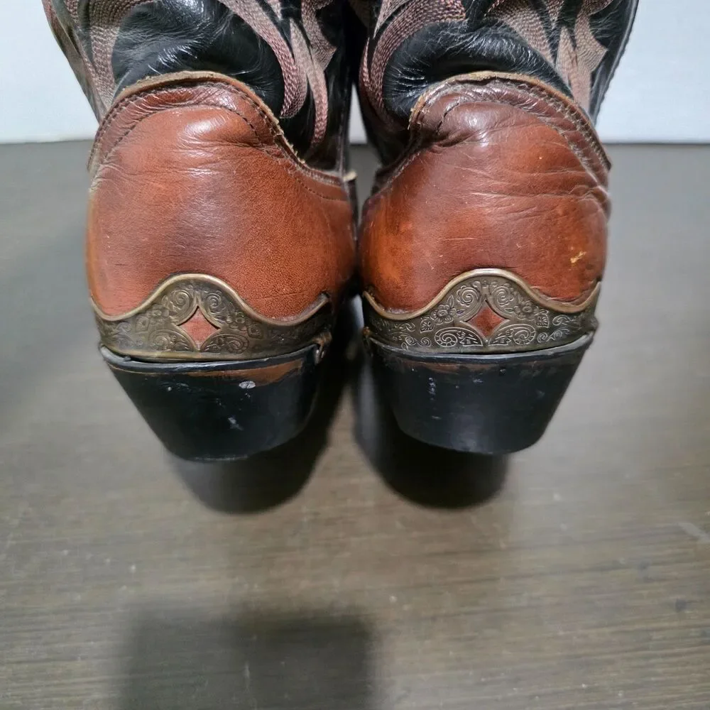 Durango DB464 Western CowboyBrwn Leather Boots Brown Metal Heel 12D